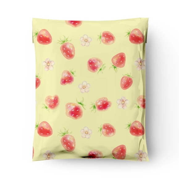 3 SETS LEFT🍓20 Watercolor Yellow Strawberry Poly Mailers 10 x 13 inch - Picture 5 of 5